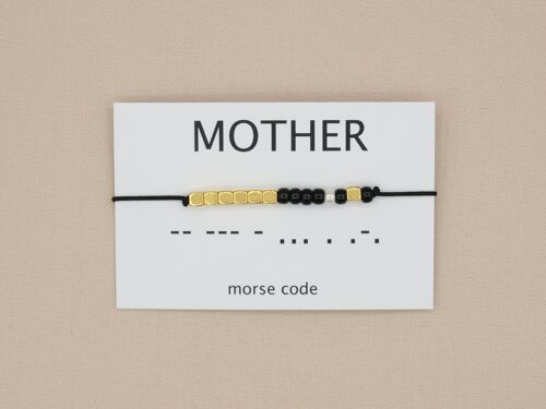 Morse code armband mother (zilver, rosé goud,goud)