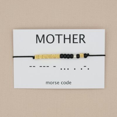 Morse code armband mother (zilver, rosé goud,goud)