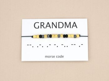 Bracelet code Morse Grandma (argent, or rose, or) 11