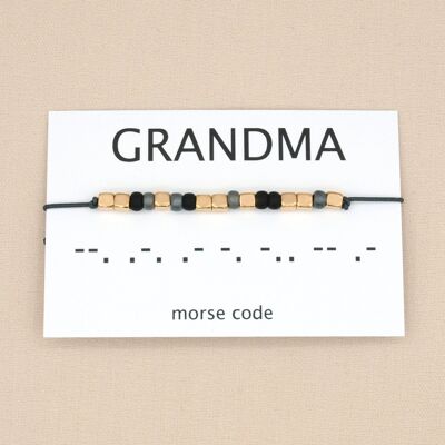 Bracelet code Morse Grandma (argent, or rose, or)