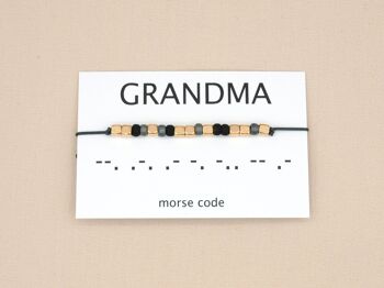 Bracelet code Morse Grandma (argent, or rose, or) 1