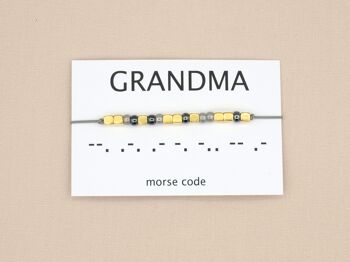 Bracelet code Morse Grandma (argent, or rose, or) 10
