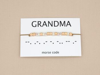 Bracelet code Morse Grandma (argent, or rose, or) 5