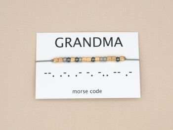 Bracelet code Morse Grandma (argent, or rose, or) 6
