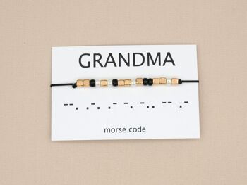 Bracelet code Morse Grandma (argent, or rose, or) 8