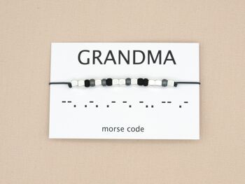 Bracelet code Morse Grandma (argent, or rose, or) 3
