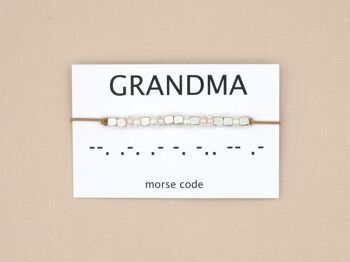Bracelet code Morse Grandma (argent, or rose, or) 7