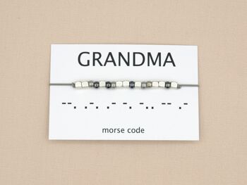Bracelet code Morse Grandma (argent, or rose, or) 2