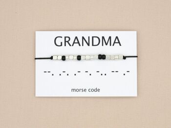 Bracelet code Morse Grandma (argent, or rose, or) 4