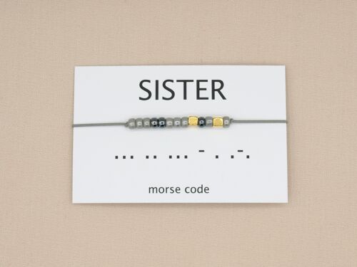Morse code armband sister (zilver, rosé goud,goud)