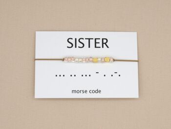 Bracelet Sœur code Morse (argent, or rose, or) 9