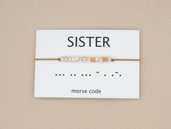 Bracelet Sœur code Morse (argent, or rose, or) 5