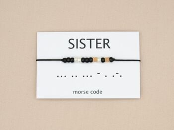 Bracelet Sœur code Morse (argent, or rose, or) 8
