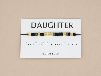 Bracelet code Morse fille (argent, or rose, or) 11