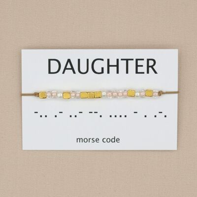 Hija de pulsera de código morse (plata, oro rosa, oro)