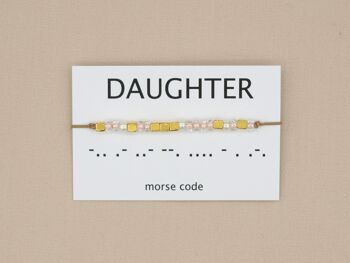Bracelet code Morse fille (argent, or rose, or) 1