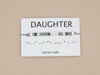 Bracelet code Morse fille (argent, or rose, or) 2