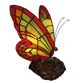 Lampe à poser Tiffany papillon 15x15x27 cm E14/max 1x25W - I 1