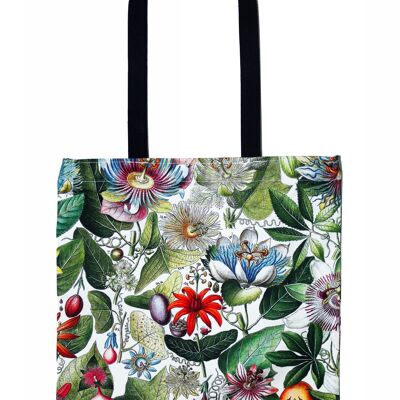 Bunte Blumen-Einkaufstasche Shopping Antik botanischer Passionsblumen-Druck Luxus