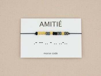 Bracelet code Morse Amitié (argent, or rose, or) 12