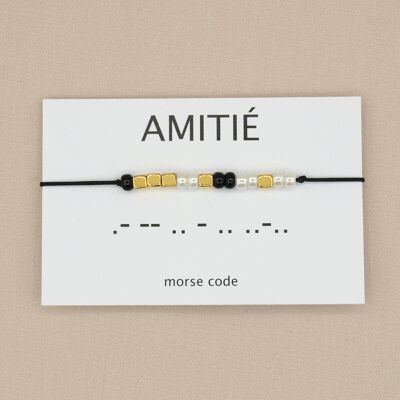 Bracelet code Morse Amitié (argent, or rose, or)