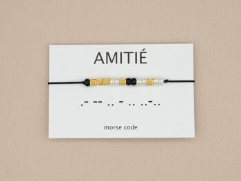 Bracelet code Morse Amitié (argent, or rose, or) 1