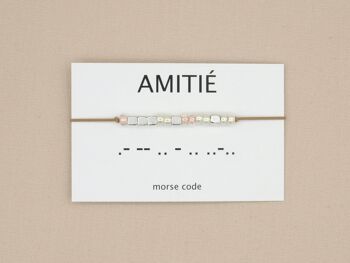 Bracelet code Morse Amitié (argent, or rose, or) 11