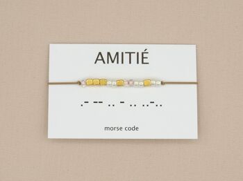 Bracelet code Morse Amitié (argent, or rose, or) 9