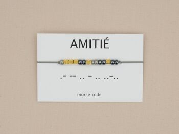 Bracelet code Morse Amitié (argent, or rose, or) 10