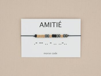 Bracelet code Morse Amitié (argent, or rose, or) 7