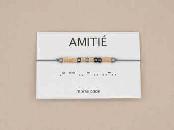 Bracelet code Morse Amitié (argent, or rose, or) 6