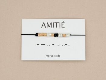 Bracelet code Morse Amitié (argent, or rose, or) 8