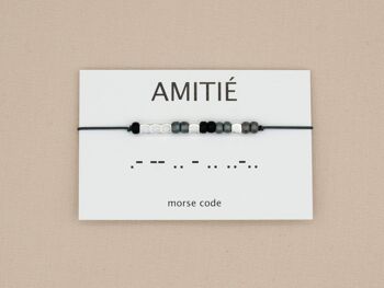 Bracelet code Morse Amitié (argent, or rose, or) 3