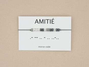 Bracelet code Morse Amitié (argent, or rose, or) 2