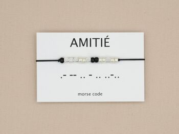 Bracelet code Morse Amitié (argent, or rose, or) 4