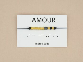 Bracelet code Morse Amour (argent, or rose, or) 11