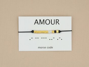 Bracelet code Morse Amour (argent, or rose, or) 12