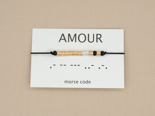 Morse code armband Amour (zilver, rosé goud,goud)