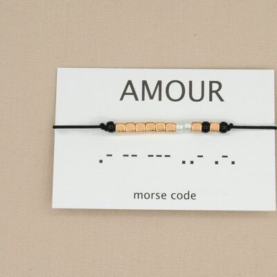 Morse code bracelet Amour (silver, rose gold, gold)