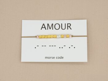 Bracelet code Morse Amour (argent, or rose, or) 9