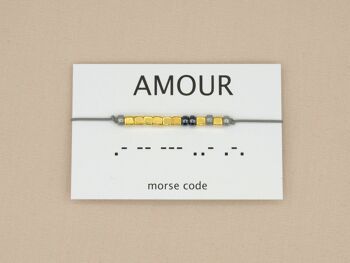 Bracelet code Morse Amour (argent, or rose, or) 10