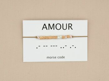 Bracelet code Morse Amour (argent, or rose, or) 5