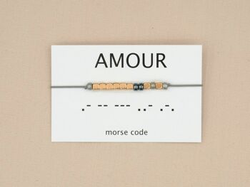 Bracelet code Morse Amour (argent, or rose, or) 6