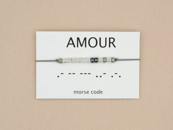 Bracelet code Morse Amour (argent, or rose, or) 2