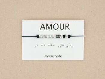 Bracelet code Morse Amour (argent, or rose, or) 3