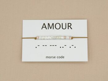 Bracelet code Morse Amour (argent, or rose, or) 8