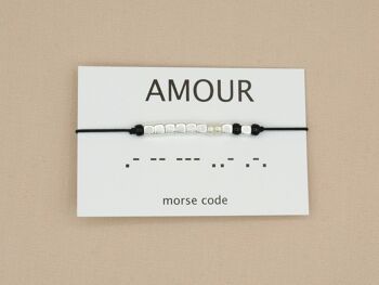 Bracelet code Morse Amour (argent, or rose, or) 4