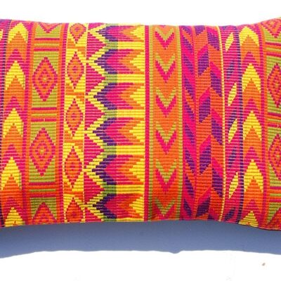 Cushion cover "CALI" 45x65 - cushion cover with orange-rainbow jacquard pattern