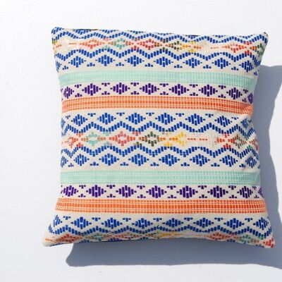 Cushion cover "MEDELLIN" 65 - cushion cover with jacquard pattern white-orange