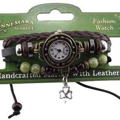 Hippy watch shamrock charm